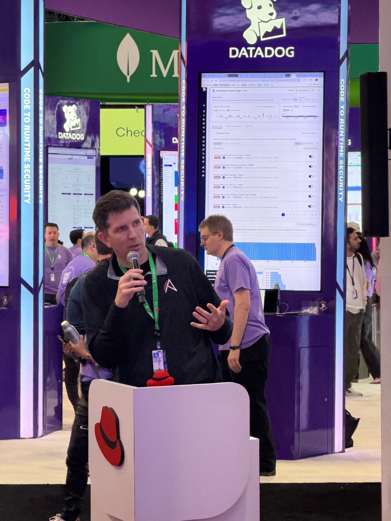 Audience member filming from the crowd — AWS re:Invent, Las Vegas, 2025
