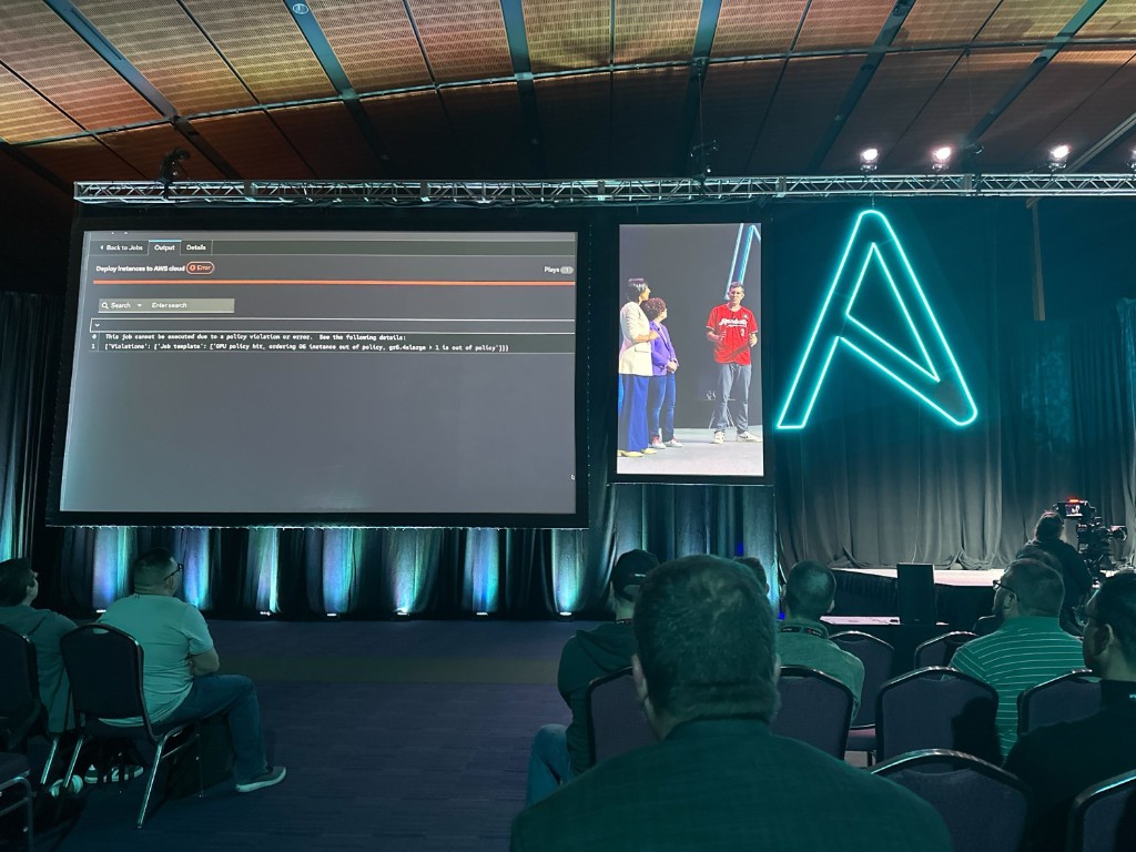 On the big screen during keynote — AnsibleFest, Atlanta, 2025