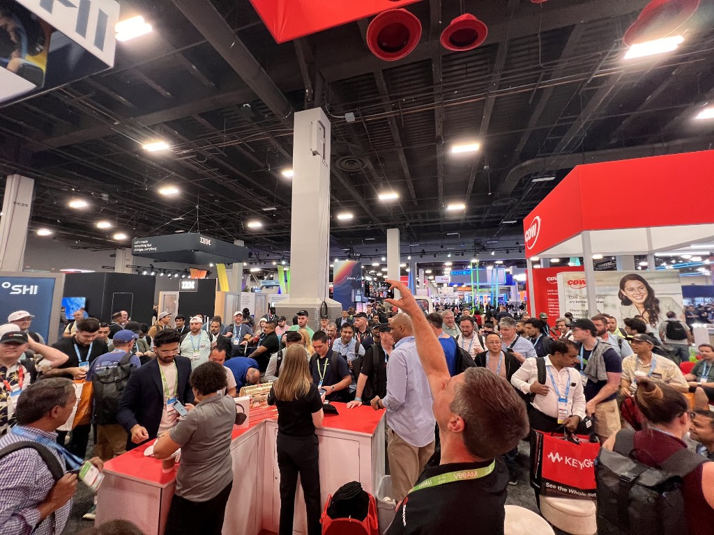 Packed Red Hat booth — Cisco Live, Las Vegas, 2023