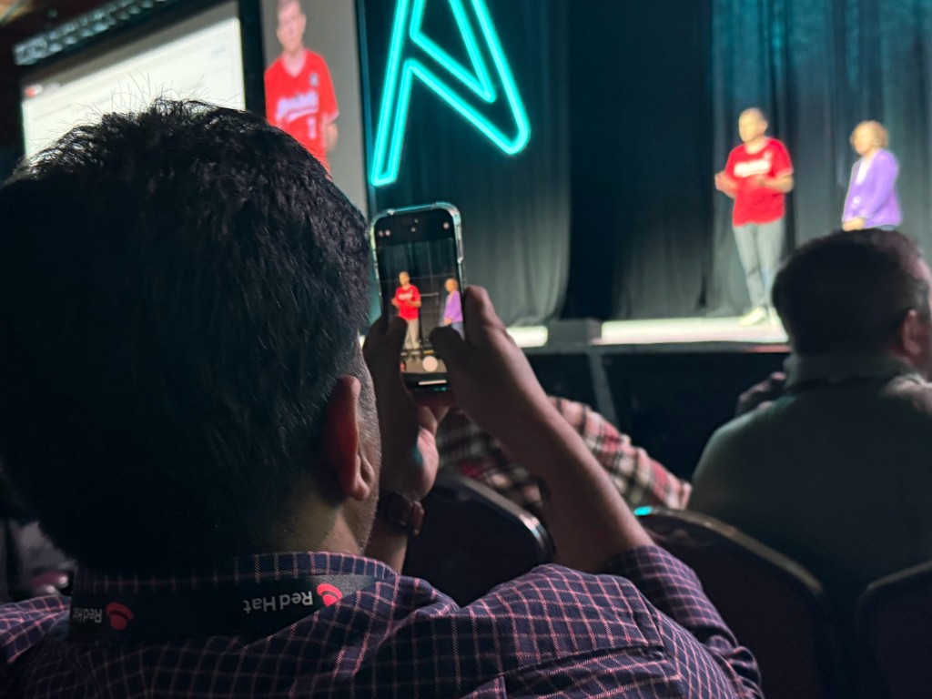 Presenting to a seated crowd — AnsibleFest, Atlanta, 2025