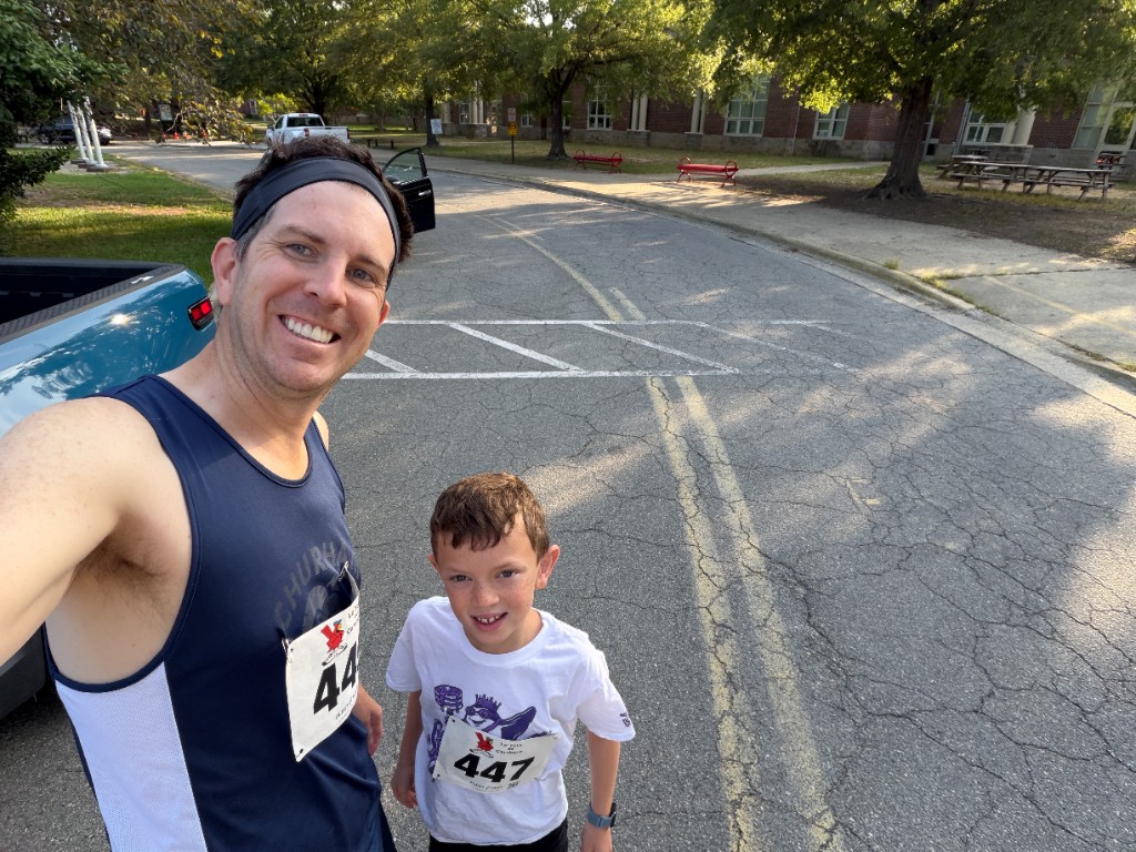 Four on the 4th race with my son Ivan — Carrboro, NC, 2026
