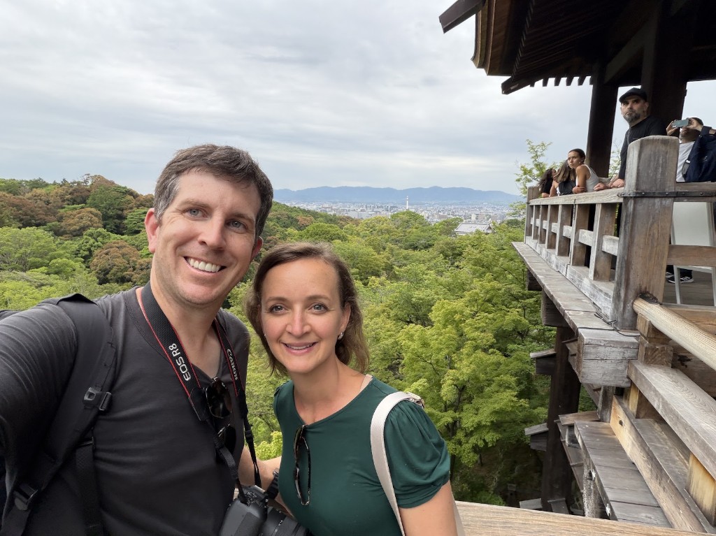 With Jamie at Kiyomizu-dera temple — Kyoto, Japan, 2026